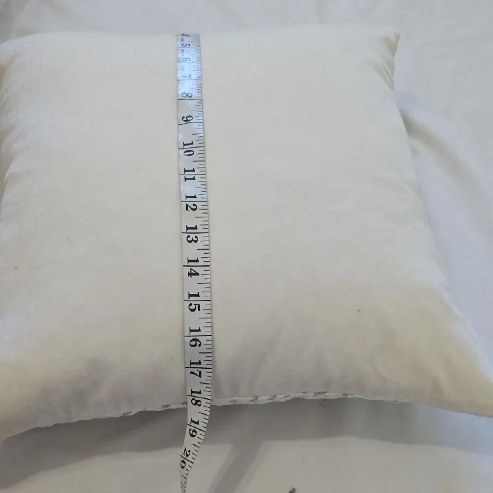 Crate&Barrel Cream and Gray Embroidered‎ Pillow